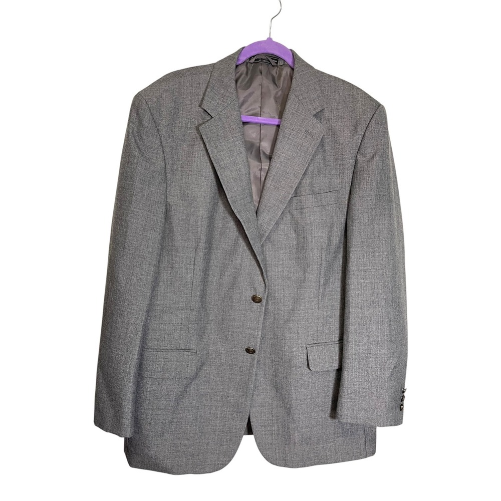 Meeting Street 44R Gray Blazer Two Button Lined Professional Dark Academia